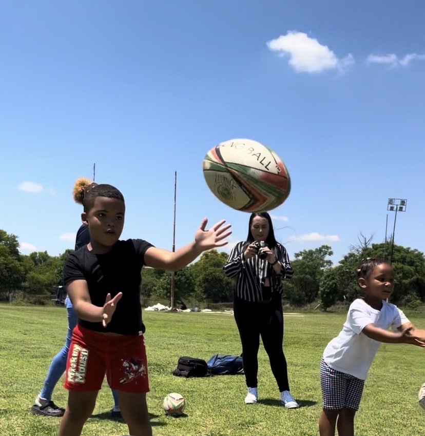 Kids playing rugby